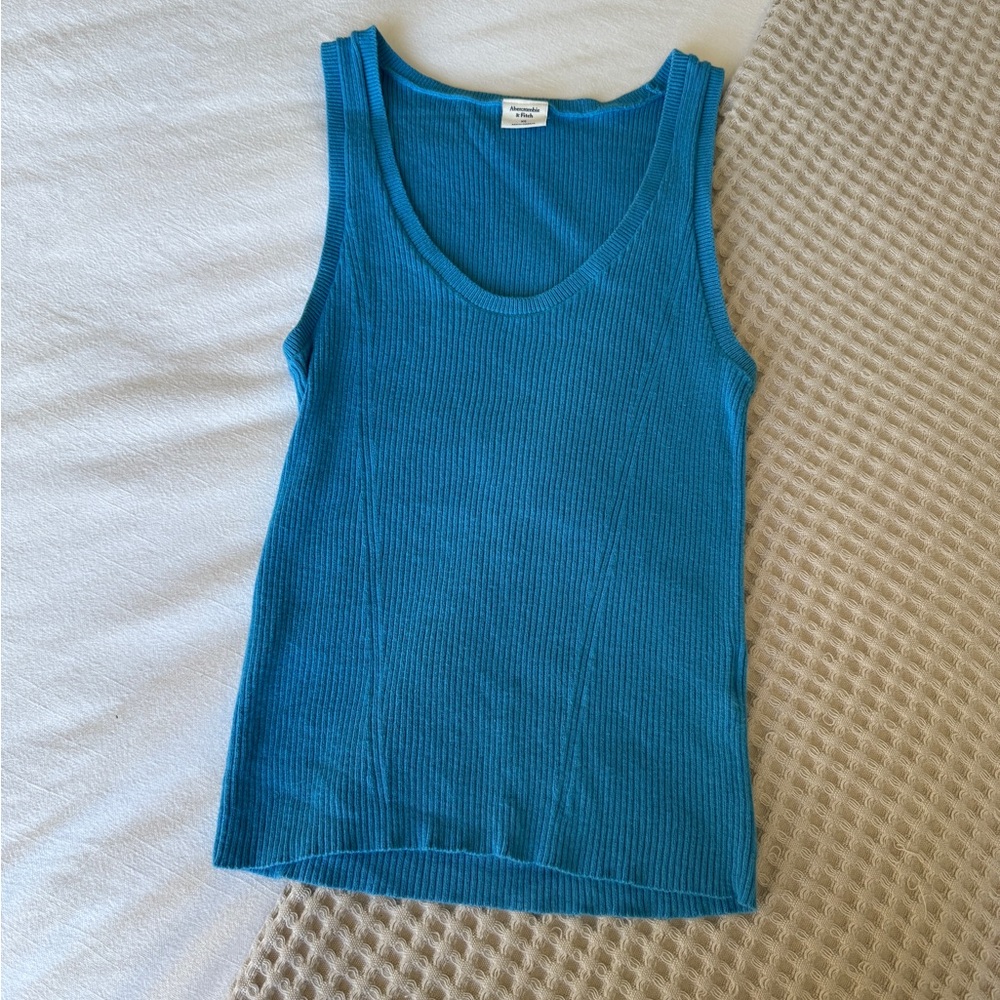Abercrombie Blue Ribbed Knit Tank Top